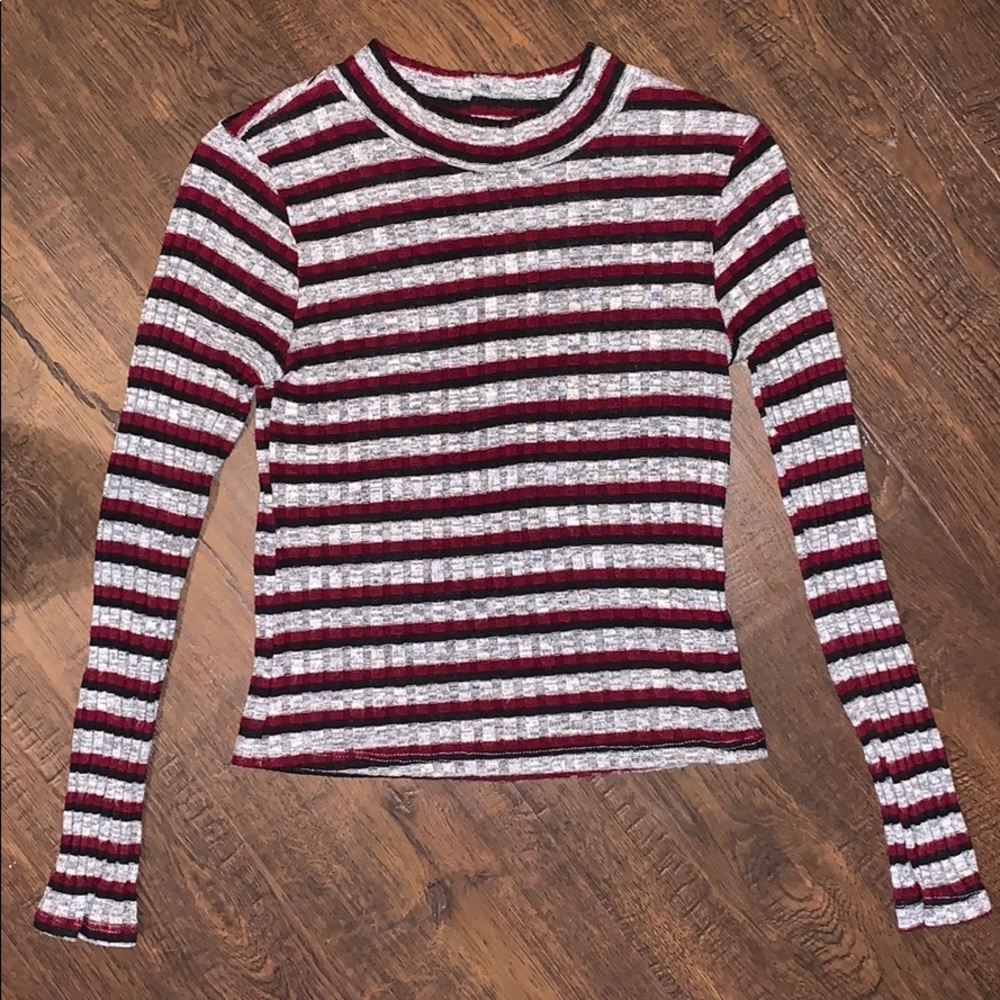 NWOT Ginger G | Striped Long Sleeve Crop
